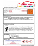 Data saftey sheet Polo Samt Orange LA2A 1981-1983 Orange instructions for use