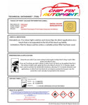 Data saftey sheet T4 Van/Camper Sari Yellow LN1G 1998-2007 Yellow instructions for use
