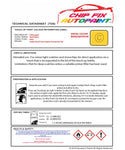 Data saftey sheet T6 Van/Camper Shell Yellow LB1A 1993-2015 Yellow instructions for use