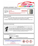 Data saftey sheet Touran Silver Leaf White Gold LR7L 2006-2016 Silver/Grey instructions for use