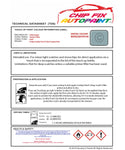 Data saftey sheet Caddy Van Summer Blue LA5F 2002-2018 Blue instructions for use