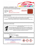 Data saftey sheet Caddy Van Sundown Orange LB2A 2002-2009 Orange instructions for use