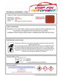 Data saftey sheet Multivan Sundown Orange LB2A 2002-2009 Orange instructions for use