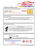 Data saftey sheet Beetle Sunflower/Saturn Yellow LB1B 2002-2016 Yellow instructions for use