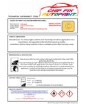 Data saftey sheet Bettle Convertible Sunflower/Saturn Yellow LB1B 2002-2016 Yellow instructions for use