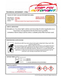 Data saftey sheet Transporter Van Sunny Yellow LH1Q 2009-2015 Yellow instructions for use