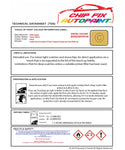 Data saftey sheet Caddy Van Sunny Yellow LH1Q 2009-2015 Yellow instructions for use