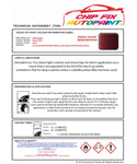 Data saftey sheet Polo Sunset Red LA3X 2004-2017 Red instructions for use