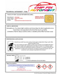 Data saftey sheet T6 Van/Camper Swedisch Post Yellow LH1J 2007-2015 Yellow instructions for use