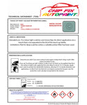 Data Safety Sheet Bmw Z3 Tuerkis Gruen Uni 326 1995-1999 Blue Instructions for use paint