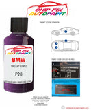 paint code location sticker Bmw 7 Series Twilight Purple P28 2019-2021 Purple plate find code