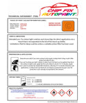 Data saftey sheet Caddy Van Tief Orange R211 1991-2016 Orange instructions for use