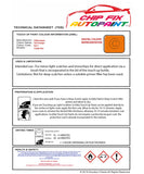 Data saftey sheet Caddy Van Tief Orange R211 1991-2016 Orange instructions for use