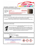 Data saftey sheet T5 Van/Camper Toffee/Graciosa Brown LH8Z 2009-2021 Brown/Beige/Gold instructions for use