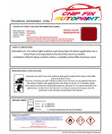 Data saftey sheet Touran Tornado Red LY3D 1987-2019 Red instructions for use