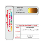 colour card paint for vauxhall Astra Cabrio Capri Yellow Code 4Gu 2000 2002