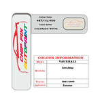 genuine Vauxhall Omega Colorado White 487/11L/40U 1997-2000 White car repair paint