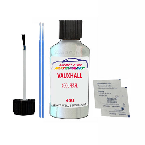 VAUXHALL COOL PEARL Code: (40U) Car Touch Up Paint Scratch Repair