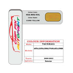 colour card paint for vauxhall Agila Corn Yellow Code 40A/88U/03L 2000 2011