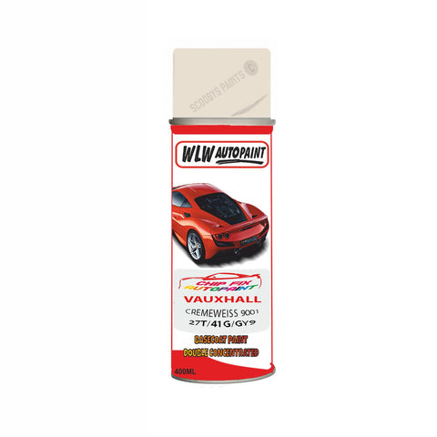 Aerosol Spray Paint For Vauxhall Adam Cremeweiss 9001 Code 27T/41G/Gy9 2013-2017
