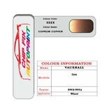 colour card paint for vauxhall Vectra Cuprum Copper Code 322X 2002 2014