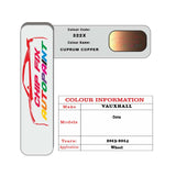 colour card paint for vauxhall Corsa Cuprum Copper Code 322X 2002 2014