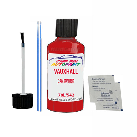 VAUXHALL DAMSON RED Code: (78L/542) Car Touch Up Paint Scratch Repair