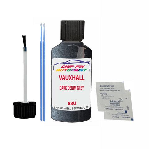 VAUXHALL DARK DENIM GREY Code: (88U) Car Touch Up Paint Scratch Repair