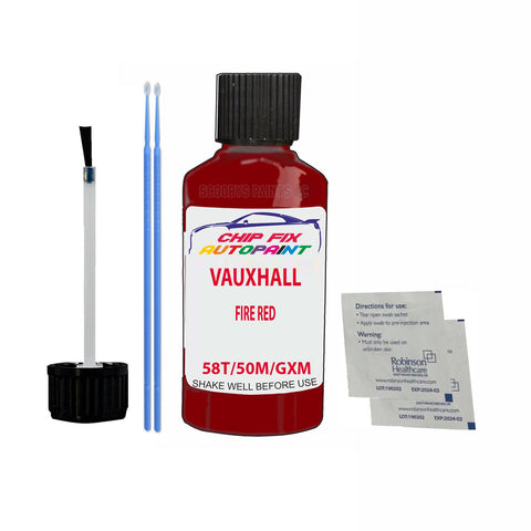 VAUXHALL FIRE RED Code: (58T/50M/GXM) Car Touch Up Paint Scratch Repair