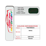 colour card paint for vauxhall Astra Forest Green Code 44L/3745 1998 2002