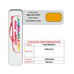 genuine Vauxhall Vivaro Goldgelb 1004 58L/631/0A7 1993-2000 Yellow car repair paint