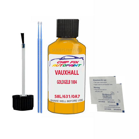 Paint For Vauxhall Vivaro Goldgelb 1004 58L/631/0A7 1993-2000 Yellow Touch Up Paint