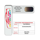 colour card paint for vauxhall Corsa Graphite Code 95L/95L/363 1994 2001