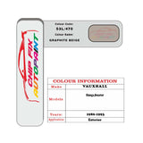 colour card paint for vauxhall Agila Graphite Beige Code 53L/470 1997 2001