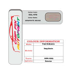 colour card paint for vauxhall Corsa Graphite Beige Code 53L/470 1997 2001