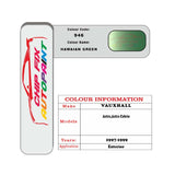 colour card paint for vauxhall Astra Hawaian Green Code 946 1997 1999