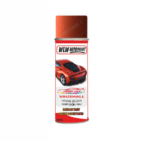 Aerosol Spray Paint For Vauxhall Adam Henna (Blood Orange)/Curry Red Code G3P/50K/Gu1 2012-2016