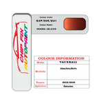 colour card paint for vauxhall Meriva Henna (Blood Orange)/Curry Red Code G3P/50K/Gu1 2012 2016