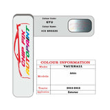colour card paint for vauxhall Antara Ice Breeze Code Gyu 2012 2012