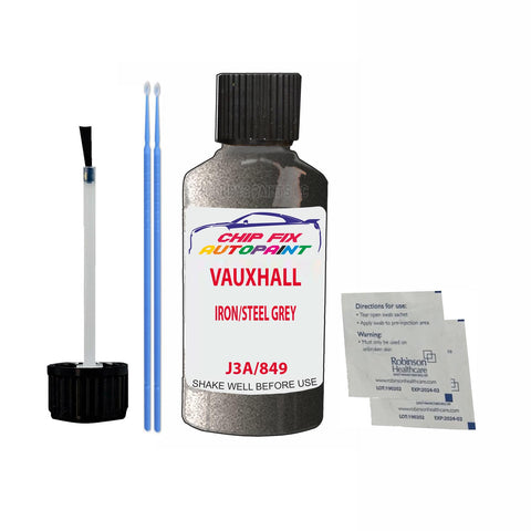 VAUXHALL IRON/STEEL GREY Code: (J3A/849) Car Touch Up Paint Scratch Repair