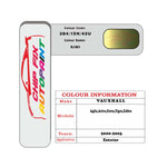 colour card paint for vauxhall Agila Kiwi Code 384/15H/43U 2000 2003
