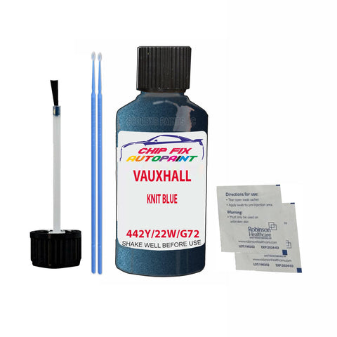 Paint For Vauxhall Mokka X Knit Blue 442Y/22W/G72 2015-2018 Blue Touch Up Paint
