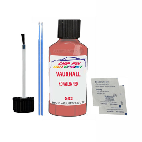 Paint For Vauxhall Karl Rocks Korallen Red G32 2018-2019 Red Touch Up Paint