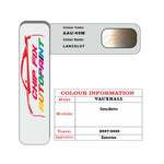 colour card paint for vauxhall Corsa Lancelot Code Aau/40M 2007 2010