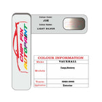 colour card paint for vauxhall Monterey Light Silver Code J3E 1992 2001