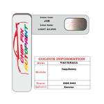colour card paint for vauxhall Campo Light Silver Code J3E 1992 2001