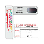 colour card paint for vauxhall Calibra Magic Grey Code 86L/144 1993 1999