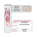 colour card paint for vauxhall Cavalier Marble Beige Code 57L/477 1989 2000