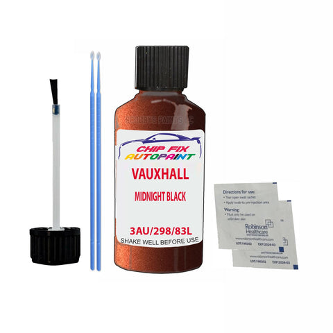 Paint For Vauxhall Vectra Midnight Black 3Au/298/83L 1998-2017 Black Touch Up Paint