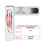 colour card paint for vauxhall Sintra Olympic Bronze Code 47U 1997 1999